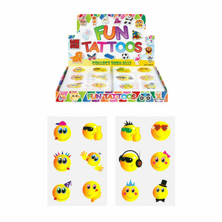 Tatuaggi Temporanei Smiley in Display (96 pezzi)