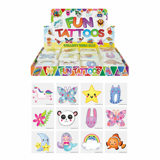 Tatuaggi Temporanei per Bambine | Display da 48 Confezioni (12 Pezzi per Confezione)