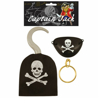 Set da Pirata - Uncino, Benda e Orecchino (12 pezzi)