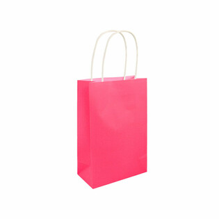 Sacchetti di Carta con Manici - 14x21x7cm - Rosa Neon (24 pz)