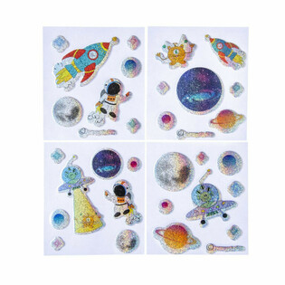 ADESIVI BRILLANTINATI - MODELLO: SPAZIO / SPACE (100 pz.)