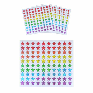 ADESIVI FUN - STELLE COLORATE - 100 ADESIVI PER FOGLIO (5 pz)