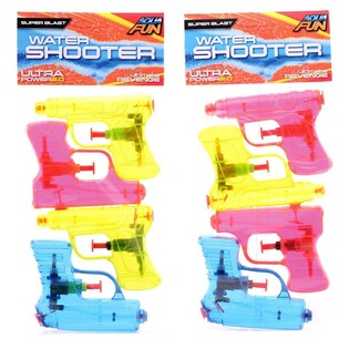 Set Pistole ad Acqua Aqua Fun - 4 Pezzi, 11 cm