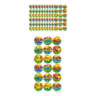 ADESIVI FUN - ADESIVI DINOSAURO - 18 ADESIVI PER FOGLIO (10 pz.)