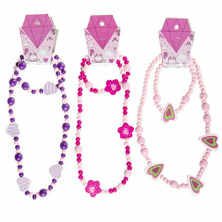 Set Collana + Braccialetto in Legno per Bambini (48 pz.)