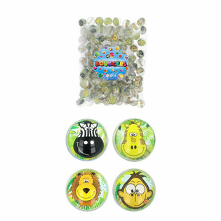 Palline Rimbalzine Mix Animali della Giungla - Ø 3,3 cm (100 pz.)