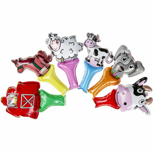 Palloncini a Mano Auto-gonfiabili Animali della Fattoria (48 pz.)