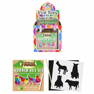 ECO FRIENDLY - CARTA DA GRATTARE COLORI MAGICI - ANIMALI DELLA FATTORIA IN DISPLAY (108 pz.)