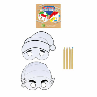Maschera di Natale da Colorare ECO FRIENDLY con 4 Matite (12 pezzi)