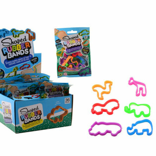 SET DI 6 ELASTICI SAGOMATI ANIMALI SELVAGGI IN DISPLAY (36 pz.)