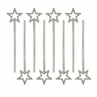 Bacchetta magica con stella, 17 cm (1 confezione da 8 pz.)