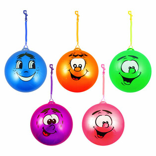 Palla Bungee Smiley Face con Cordino &Oslash; 23 cm (24 pz.)