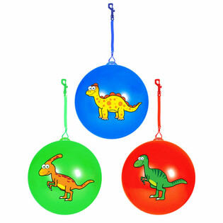 PALLA DINOSAURO CON CORDA / BUNGEE BALL &Oslash;23 Cm (24 pz.)