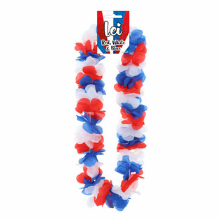 Collana Hawaiana - Rosso / Bianco / Blu (12 pz.)