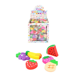 Set di 3 Gomme a Forma di Frutta in Display (144 pz.)