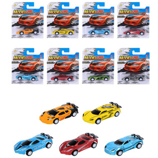 AUTO SPORTIVE PULL BACK SU SCHEDA - COLORI MISTI (12 pz.)