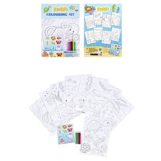 GRANDE SET DA COLORARE - MODELLO: SEA LIFE - Dim 22x30x1 CM (12 pz.)