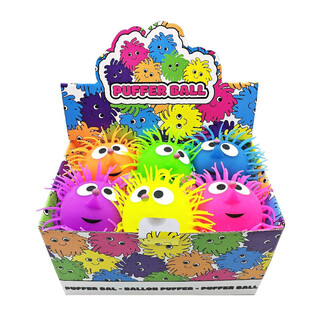 PALLA PUFFER CON OCCHI - 13CM - IN ESPOSITORE (12 pz)