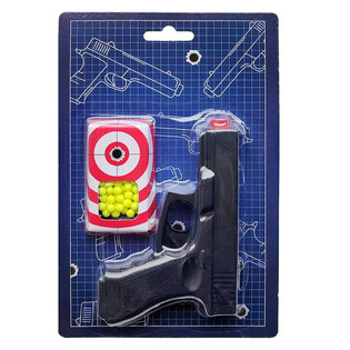 Pistola a Pallini BB Gun 13cm su cartoncino [ < 0.08J ] (6 pz)