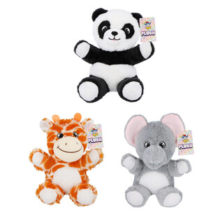 ANIMALI DELLA GIUNGLA IN PELUCHE - 19CM - DESIGN MISTI (12 pz.)