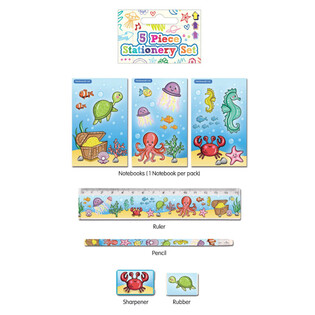 Set da scrittura Sea Life 5 pezzi (24 pz.)