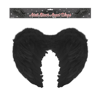Ali d'angelo in piume per adulti - Colore: Nero (12 pz.)