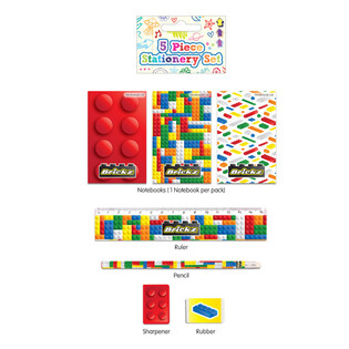 Set di Cancelleria a Mattoncini 5 Pezzi (24 pz.)