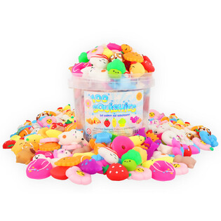 Mix di Personaggi Squishy in Secchiello (100 pezzi)