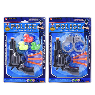 Set da gioco della polizia su scheda blister - 2 modelli assortiti (6 pezzi)