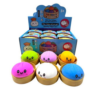 RAGE - Dumplings Squishy Bun GRANDI (8.5 x 8.5 x 4.8 cm) - Fidget Toy Virale 2026 (12 pz.)