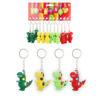 Portachiavi Dinosauro 3D - Colori Misti (12 pz.)