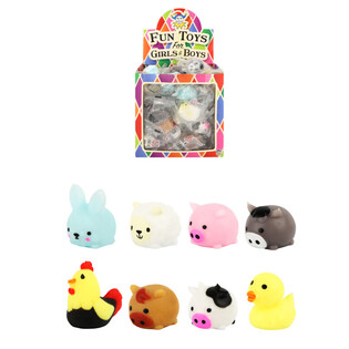 SQUISHY PER PESCA DI BENEFICENZA - ANIMALI DELLA FATTORIA - IN ESPOSITORE (96 pz.)
