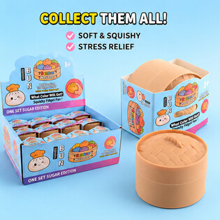 RAGE - Squishy SUGAR EDITION Bun Dumplings PICCOLO (5.3 x 5.3 x 4.1 cm) Fidget Toy Viral 2026 (24 pz.)