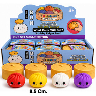 RAGE - Squishy SUGAR EDITION Bun Dumplings GRANDE (8.5 x 8.5 x 4.8 cm) - Fidget Toy Virale 2026 (12 pz)