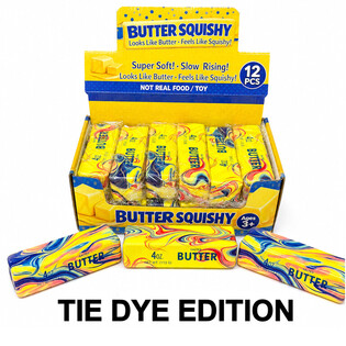 RAGE - SQUISHY BURRO % BUTTER - MODELLO: TIE DYE - SLOW RISING - Dim. 13x4x4 cm - IN DISPLAY (12 pz.)