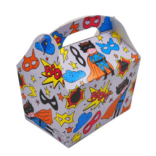 SCATOLA MENU MODELLO: SUPEREROE - Dim. 18.5x12x19 CM - FOODBOX - KIDSBOX (24 pz.)