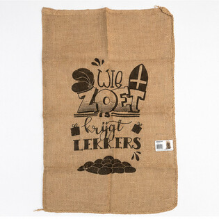 SACCO GRANDE IN IUTA SINTERKLAAS - CON SCRITTA TRADIZIONALE - Ca. 60 x 100 cm (1 pz.)
