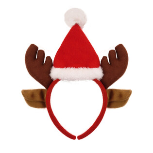 CERCHIETTO DI NATALE RENNA CON CAPPELLO DI BABBO NATALE (48 pz.)