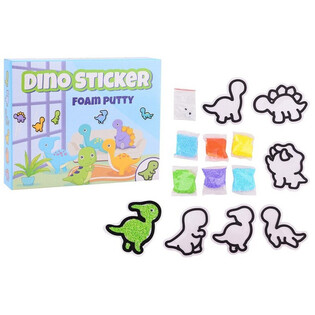 Adesivi Dinosauri - Set Foam Putty - Crea i Tuoi Adesivi Dino in Spugna (24 pz.)