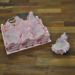 Cassetta Decorativa con 9 Carrozzine Deco - Rosa
