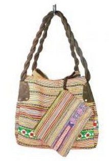 Borsa Broccato B-Fair Piccola Marrone e Verde (1 pz)