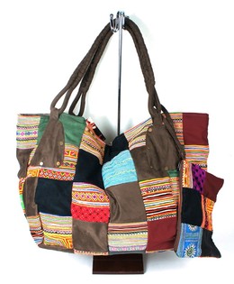 BORSA PATCHWORK B-FAIR GRANDE MARRONE (1 pz)