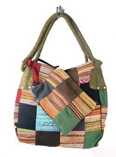 Art.nr: 97731B - BORSA PATCHWORK B-FAIR PICCOLA VERDE (1 pz)