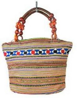 Borsa B-FAIR Beads con Manico in Perline - Marrone (1 pz)
