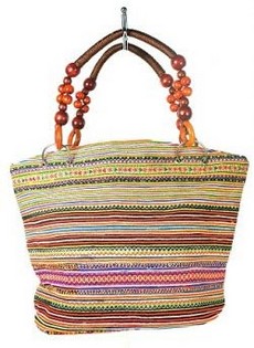 Borsa B-Fair Beads Marrone con Manico in Perline (1 pz) | Art. 97744