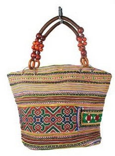 Borsa B-Fair Beads Marrone con Manico in Perline