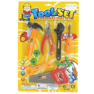 Grande Set di Attrezzi Giocattolo su Blister (8 pz.)
