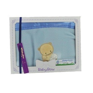Coperta in Pile per Neonati Baby Bow - Blu